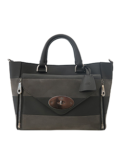Willow Tote, Leather/Suede, Grey, S, 10061286, DB, Strap + Chain Strap, 3*
